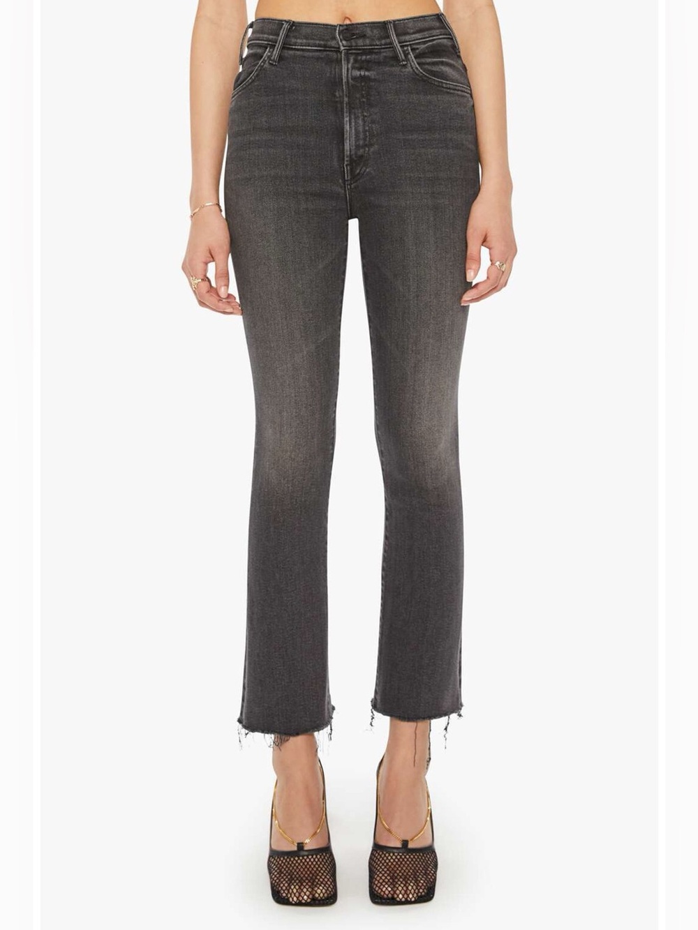 MOTHER The Hustler Ankle Fray Gray Jeans - Not Guilty (Size 24)